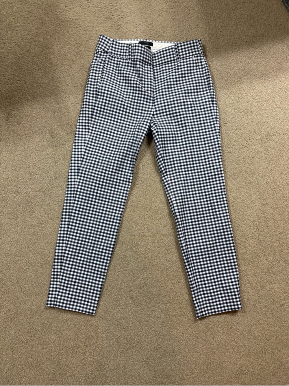 J. Crew Navy and White Gingham Cropped Pants - Picture 2 of 6